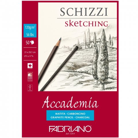 Blok Fabriano accademia A4 120g 50L spiralni