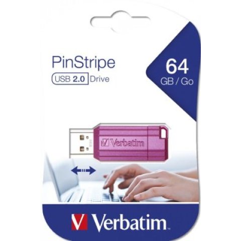 USB stick Verbatim 2.0  64GB pinstripe roza