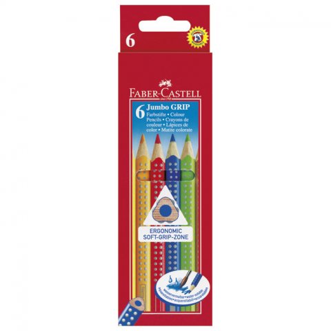 Boje drvene 6 boja Jumbo Grip Faber Castell