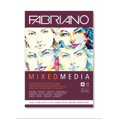 BLOK A4 FABRIANO MIXED MEDIA 250GR 40L