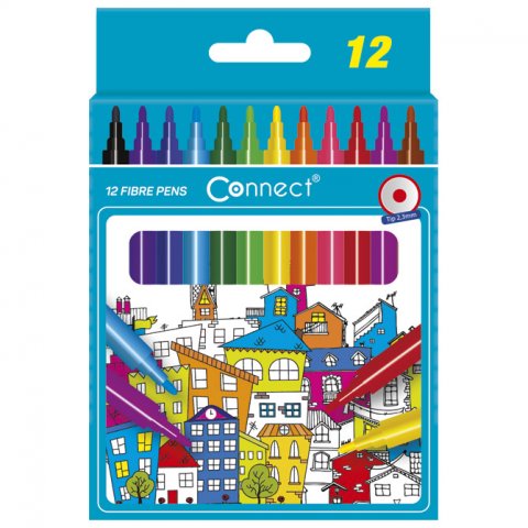 FLOMASTERI ŠKOLSKI CONNECT 12 BOJA